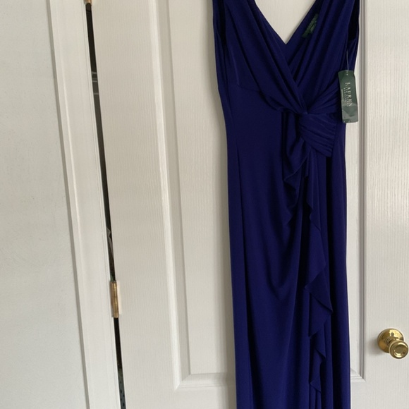 NWT Ralph Lauren Evening Gown in Deep Cobalt Blue Size 10 - Picture 6 of 9